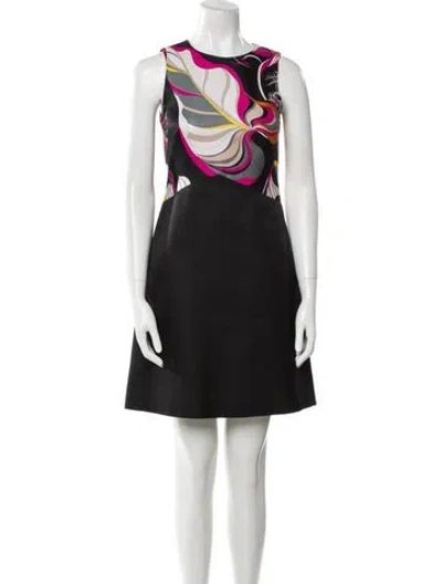 Pre-owned Pucci Wool Mini Dress In Black