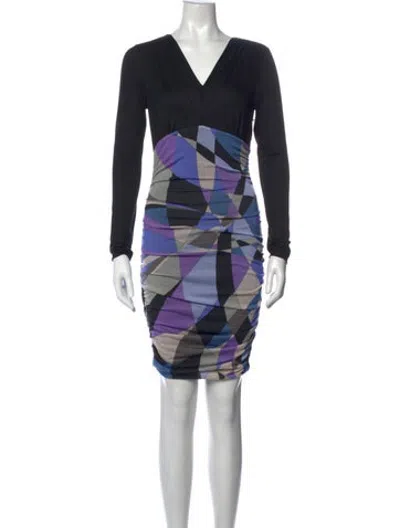 Pre-owned Pucci Wool Mini Dress In Black