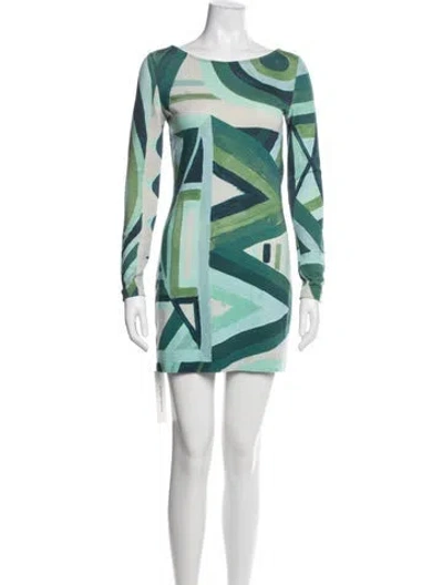 Pre-owned Pucci Wool Mini Dress In Blue