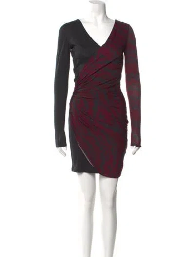 Pre-owned Pucci Wool Mini Dress In Burgundy