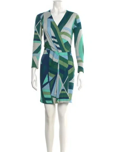 Pre-owned Pucci Wool Mini Dress In Green