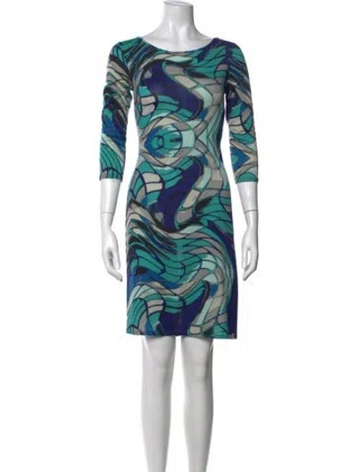 Pre-owned Pucci Wool Mini Dress In Green