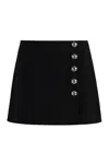 Pucci Chic Wool Mini Skirt With Embellished Buttons In Black