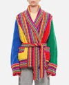 Pucci Colorblocked Striped Wool Wrap Cardigan In Multicolour