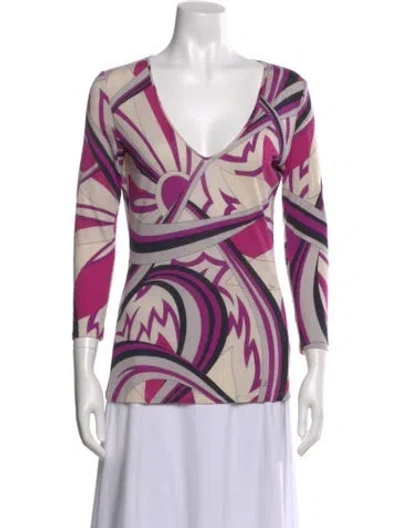 Pre-owned Pucci Wool Patterned Top In Multi