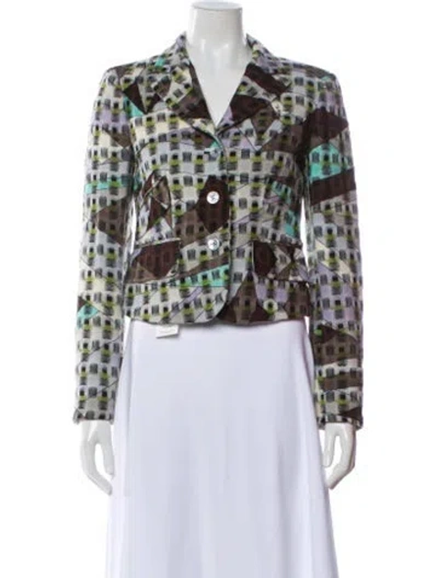 Pre-owned Pucci Wool Plaid Print Blazer In Multi