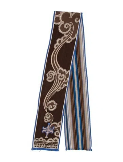 Pre-owned Pucci Wool Printed Scarf In Brown