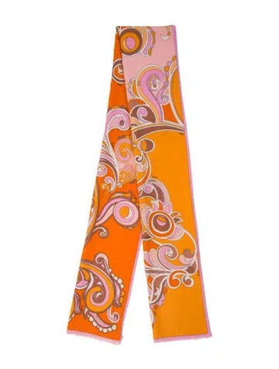 Pre-owned Pucci Wool Printed Scarf In Multi