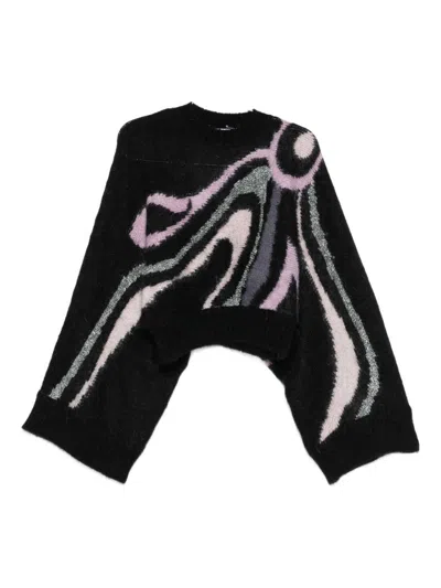 Pucci Wool Printed Sweater In Black