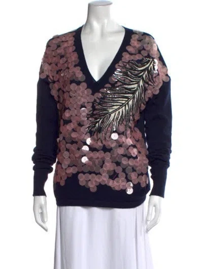 Pre-owned Pucci Wool Printed Sweater In Blue