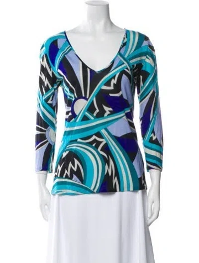 Pre-owned Pucci Wool Printed Top In Multi