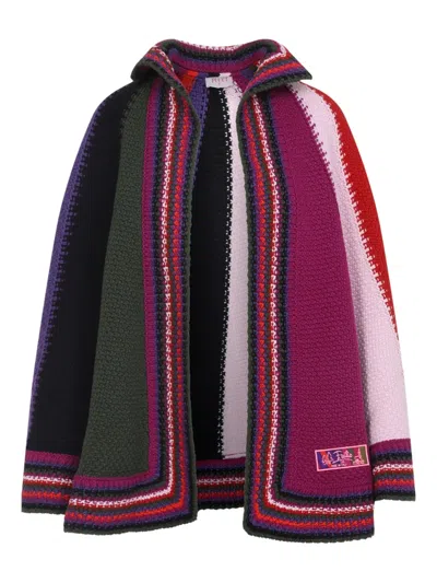 Pucci Wool Striped Cape In Multi