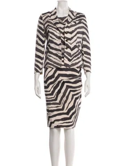 Pre-owned Pucci Wool Striped Dress Set In Neutral