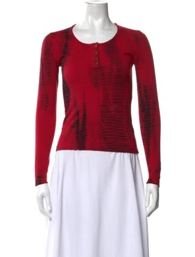 Pre-owned Pucci Wool Tie-dye Print Top In Red
