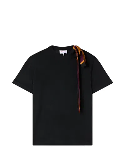 Pucci Wool T-shirt With Scarf Detail In Black