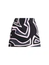 Pucci Wrap Mini Skirt In Silk Twill With Marmo Print In Black