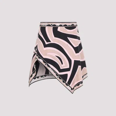 Pucci Wrap-effect Printed Silk-twill Mini Skirt In Pink