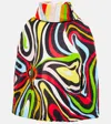 Pucci X Fusalp Printed Poncho In Nero/rosso