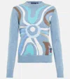 Pucci X Fusalp Intarsia Wool Sweater In Celeste