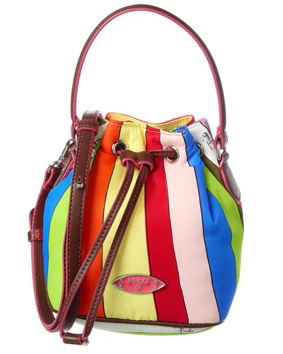 Pucci Yummy Canvas & Leather Bucket Bag In Yellow