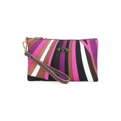 Pucci Yummy Fuxia And Brown Polyamide Clutch In Pink