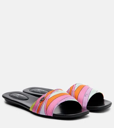 Pucci Yummy Iride Twill Slides In Multi