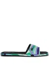 Pucci Yummy Patterned Sandals In Green