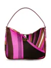 Pucci Nylon Shoulder Handbag With Graphic Print In Pink