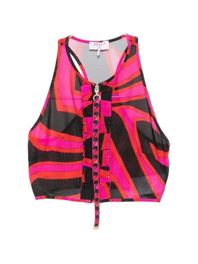 Pucci Zip-up Top In Multi
