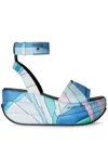 Pucci Ami 90mm Platform Sandals In Blue