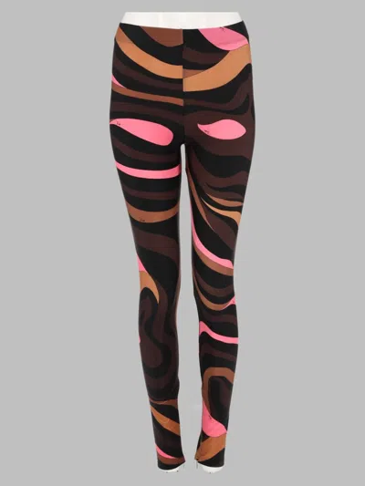 Pucci -inspired Sculpted Trousers With Stretch Fit In Multi