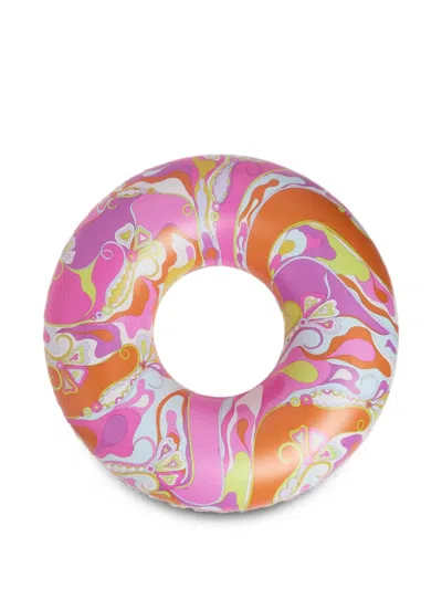 Pucci -print Inflatable Pool Float In Pink