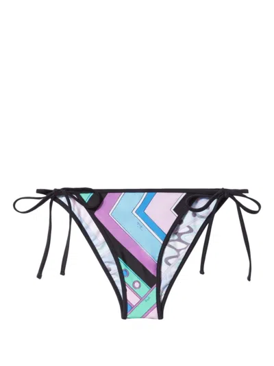 Pucci Lycra Bikini Bottoms In Clear Blue
