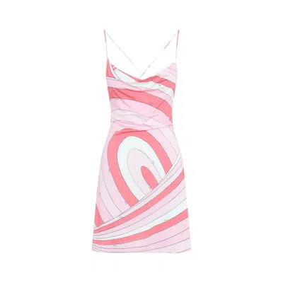 Pucci -style Viscose Mini T-shirt Dress For Women In Multi