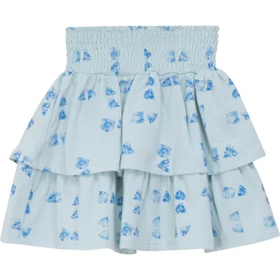 Puddles Kids'  Faded Art Smocked Waist Layered Skirt In Pattern
