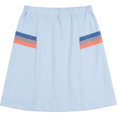 Puddles Kids'  Multi Color Stripe Elastic Waist Side Panel Midi Skirt In Blue