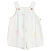 Puddles Seashell Artwork Adjustable Strap Overall Romper In White