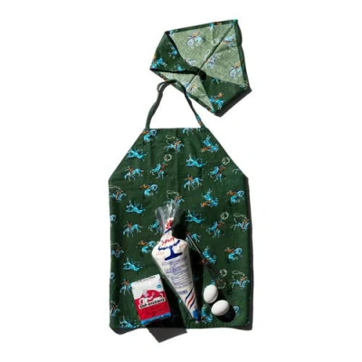 Puebco Hand Printed Kids Apron With Kerchief In Cowboy
