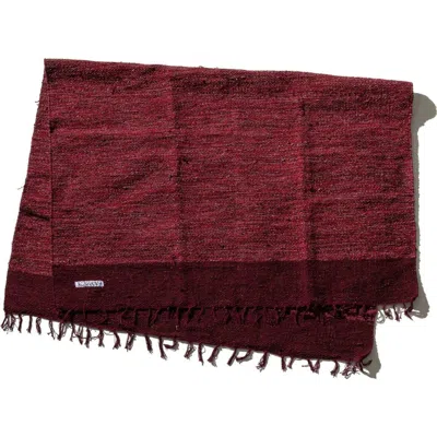 Puebco Handloomed Recycle Yarn Rug In Burgundy