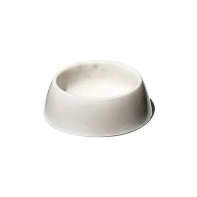 Puebco Marble Pet Bowl In White