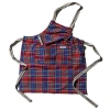 Puebco Recycle Cotton Check Apron In Red X Blue