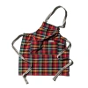 Puebco Recycle Cotton Check Apron In Red X Green