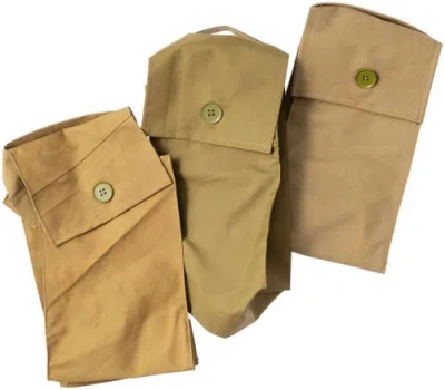 Puebco Rubberized Fabric Shoes Bag In Beige