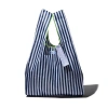 Puebco School Tie Fabric Bag In Navy Blue X White