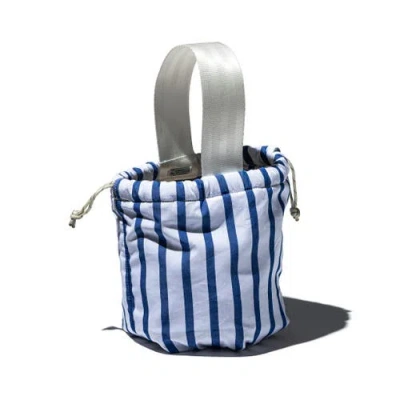 Puebco Shirt Fabric Drawstring Bag In Blue