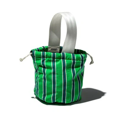 Puebco Shirt Fabric Drawstring Bag In Green