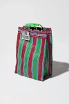 Puebco Tall Recycled Plastic Stripe Bag In Green