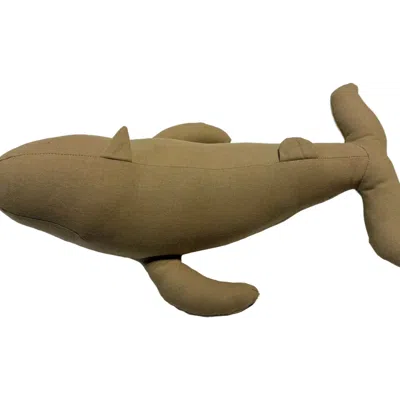 Puebco Vintage Fabric Stuffed Whale In Brown