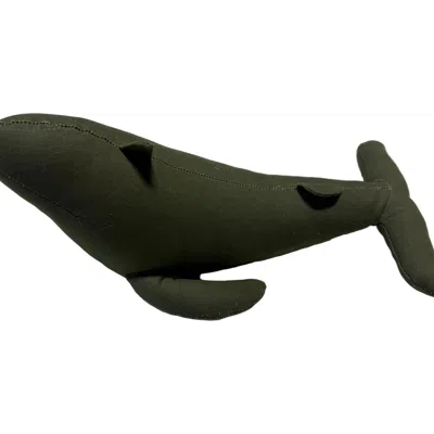 Puebco Vintage Fabric Stuffed Whale In Green