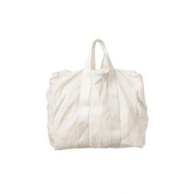 Puebco Vintage Parachute Tote Bag In White Belt